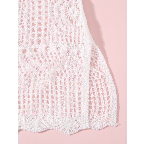 White Crochet Cami Short Cover Up - Picture 8 of 13